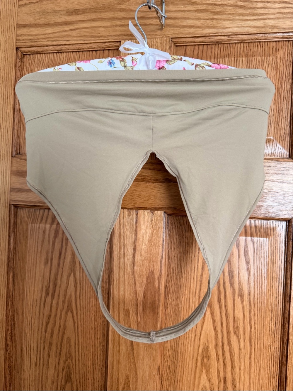 Pink brand halter bra in tan color